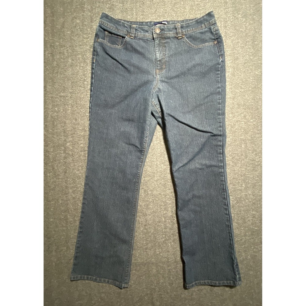 Basic Editions Straight Jeans Women's High Rise 5-Pocket Blue Size 16